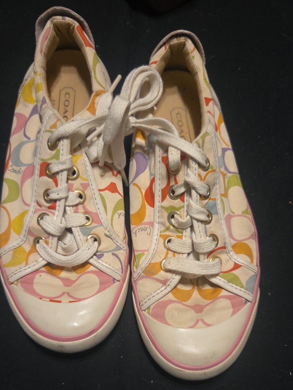 Coach Kids Canvas Sneakers in Multicolor Signature Print